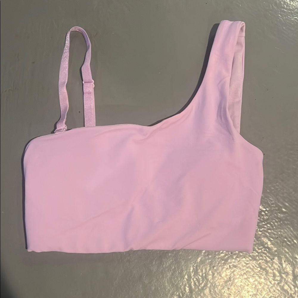 One-Shoulder Pink Sports Bra